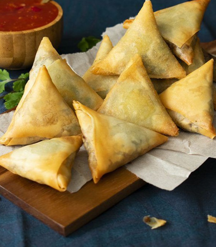  Meat Samosas Served at Gandhi Jee restaurant Carnoustie 